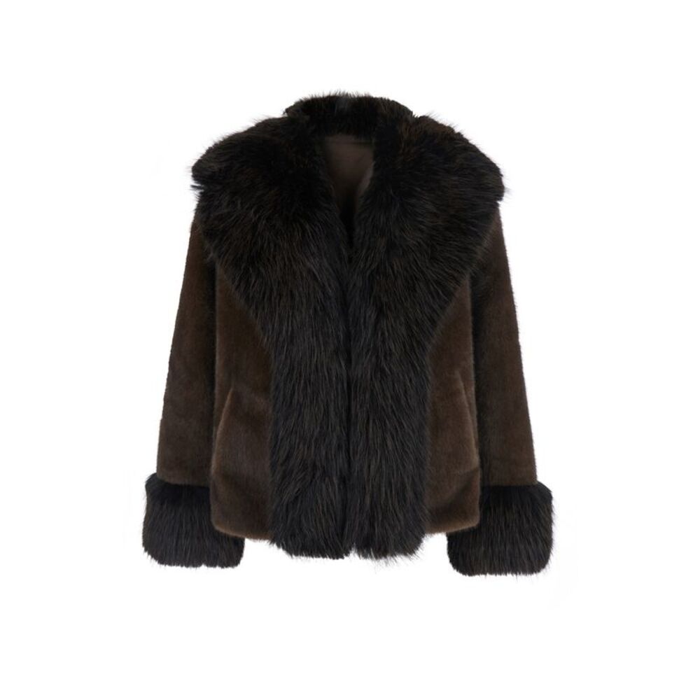Giovanni Paris Women Brown Fabric Jacket With Front Closure For Women